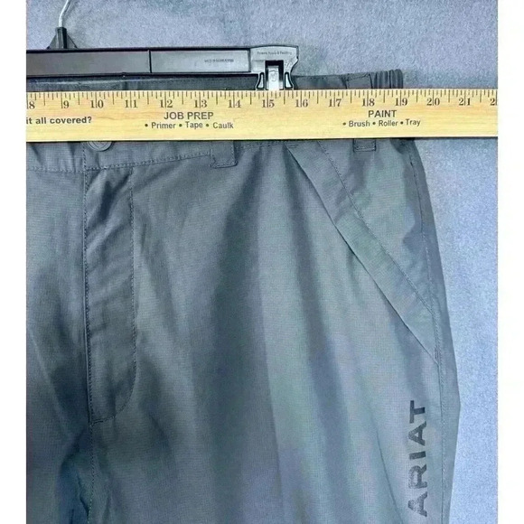 Ariat Pants Men’s Large Regular Gray Rebar Stormshell Waterproof Workwear Rain - Picture 9 of 11